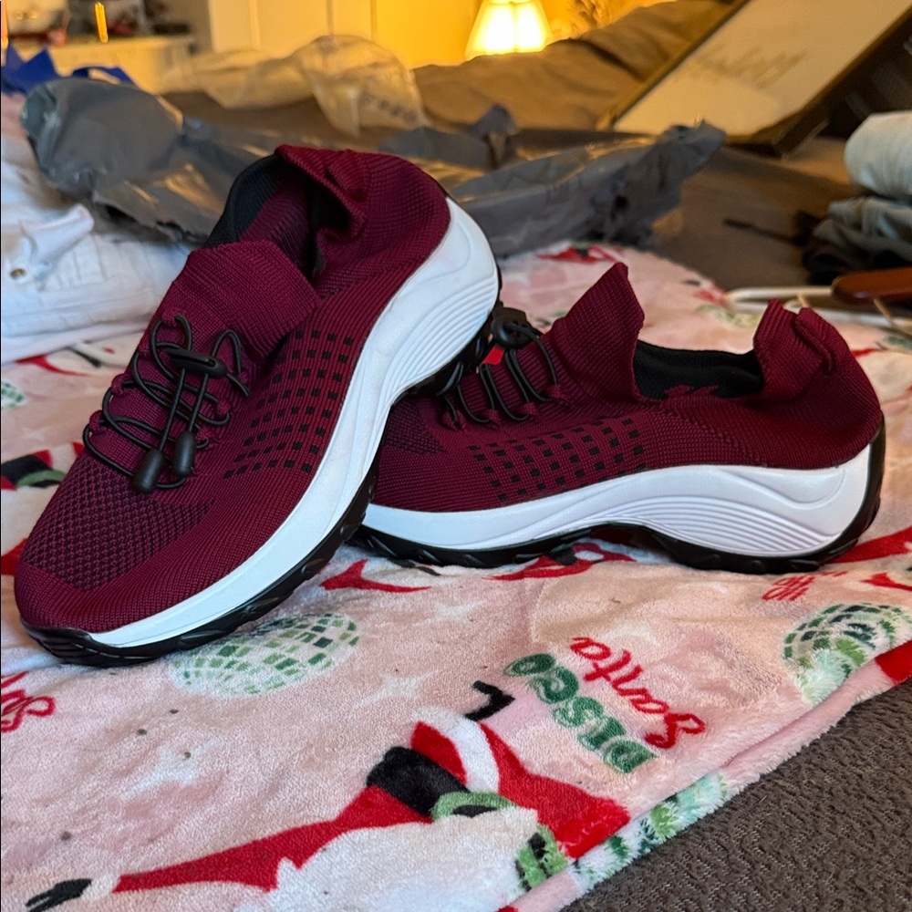 Women's Burgundy Athletic Shoes